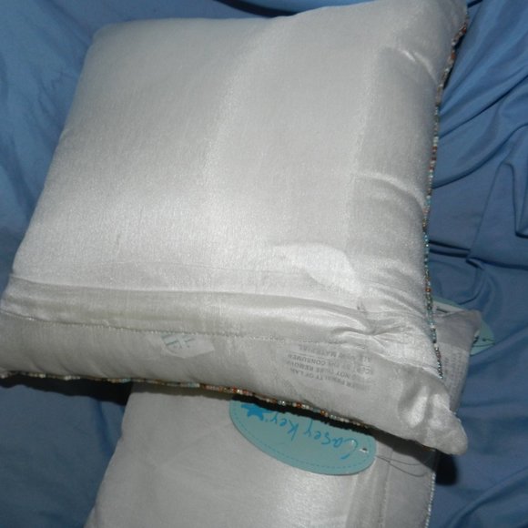 COASTAL BEADED SAND DOLLAR & STARFISH 14" X 14" THROW PILLOWS/DECOR CASES🆕HP - Picture 10 of 15